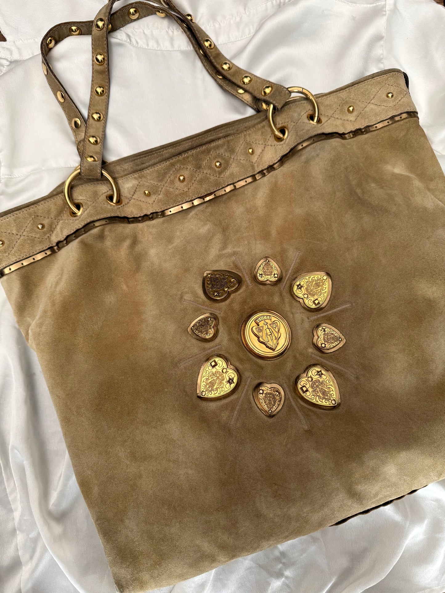 Gucci Irina tote in camoscio beige