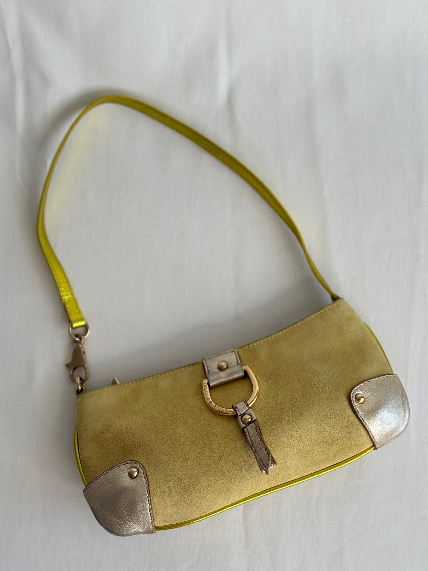 Dolce&Gabbana pochette camoscio gialla