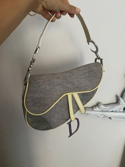 Dior saddle denim and butter yellow