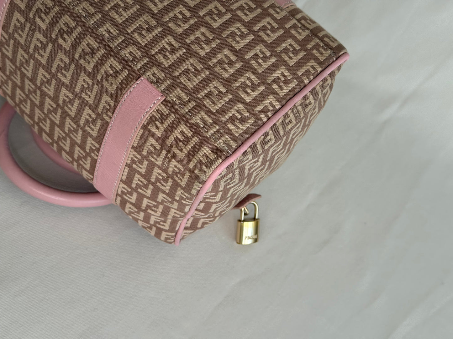 Bauletto Fendi small monogram zucchino rosa