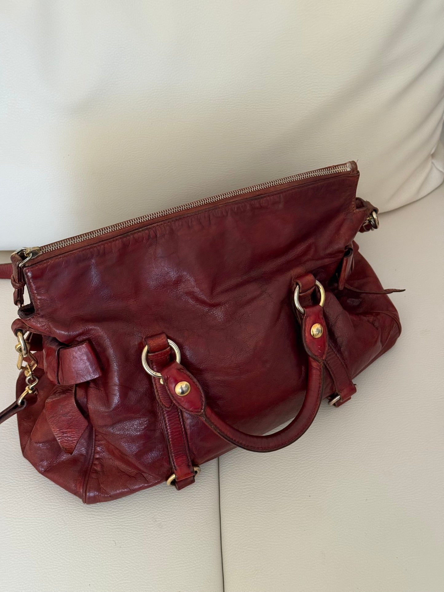 Miu miu bow bag borgogna