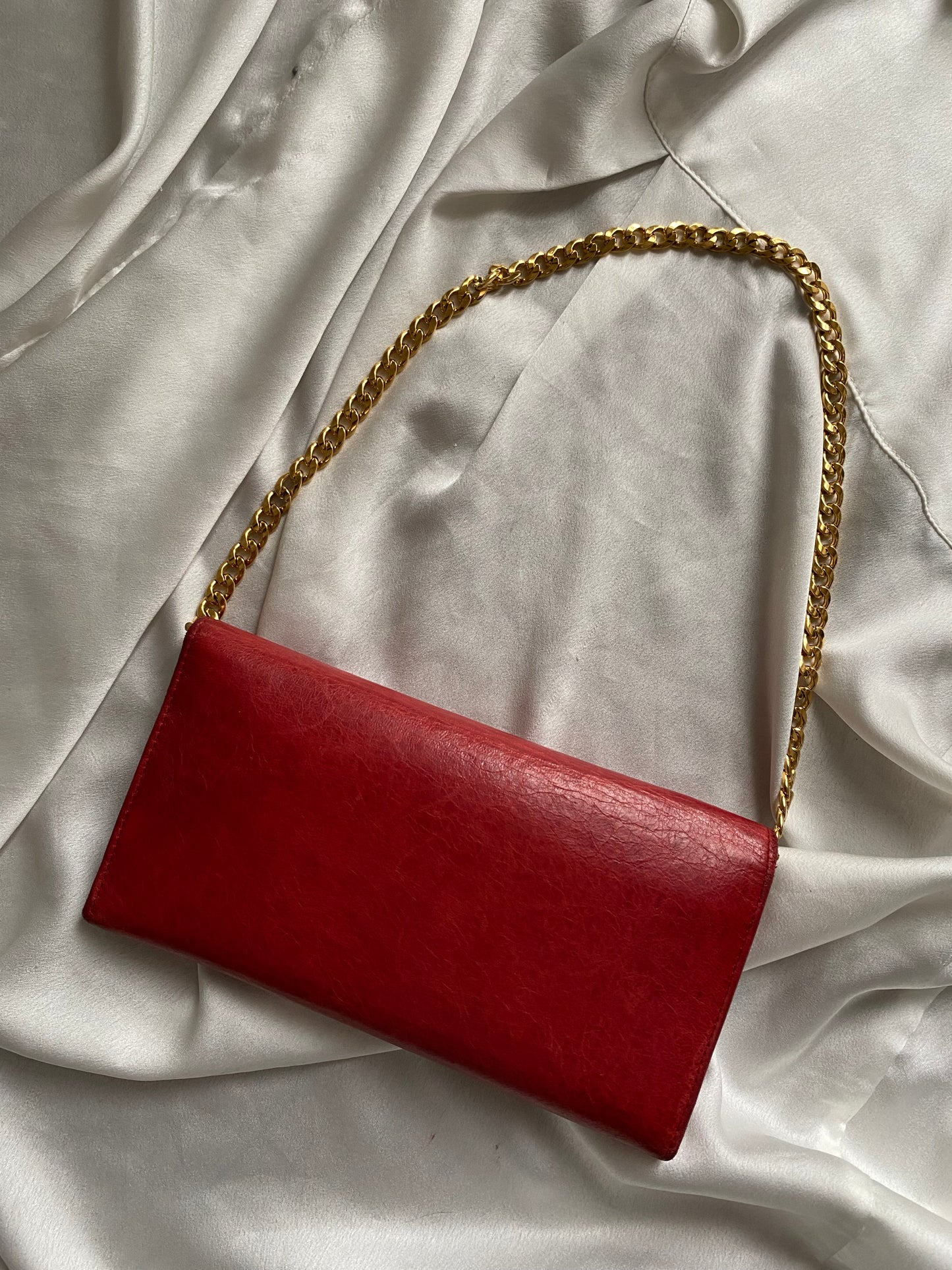 Balenciaga city clutch bag cherry red