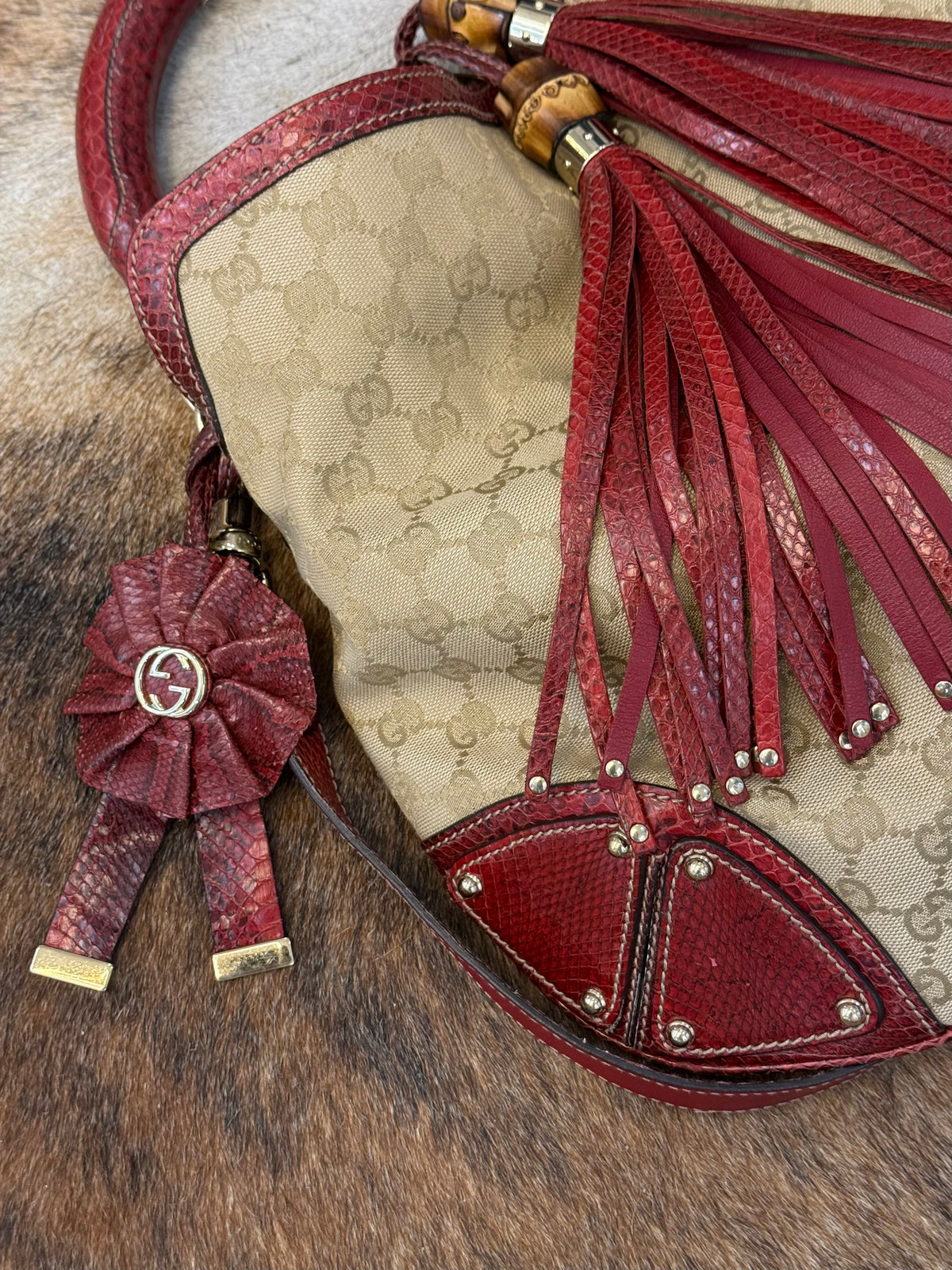 Gucci Indy red python and monogram s/s 2007