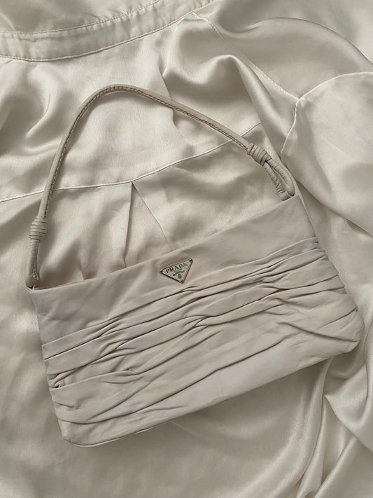 Prada pleated nappa clutch bag