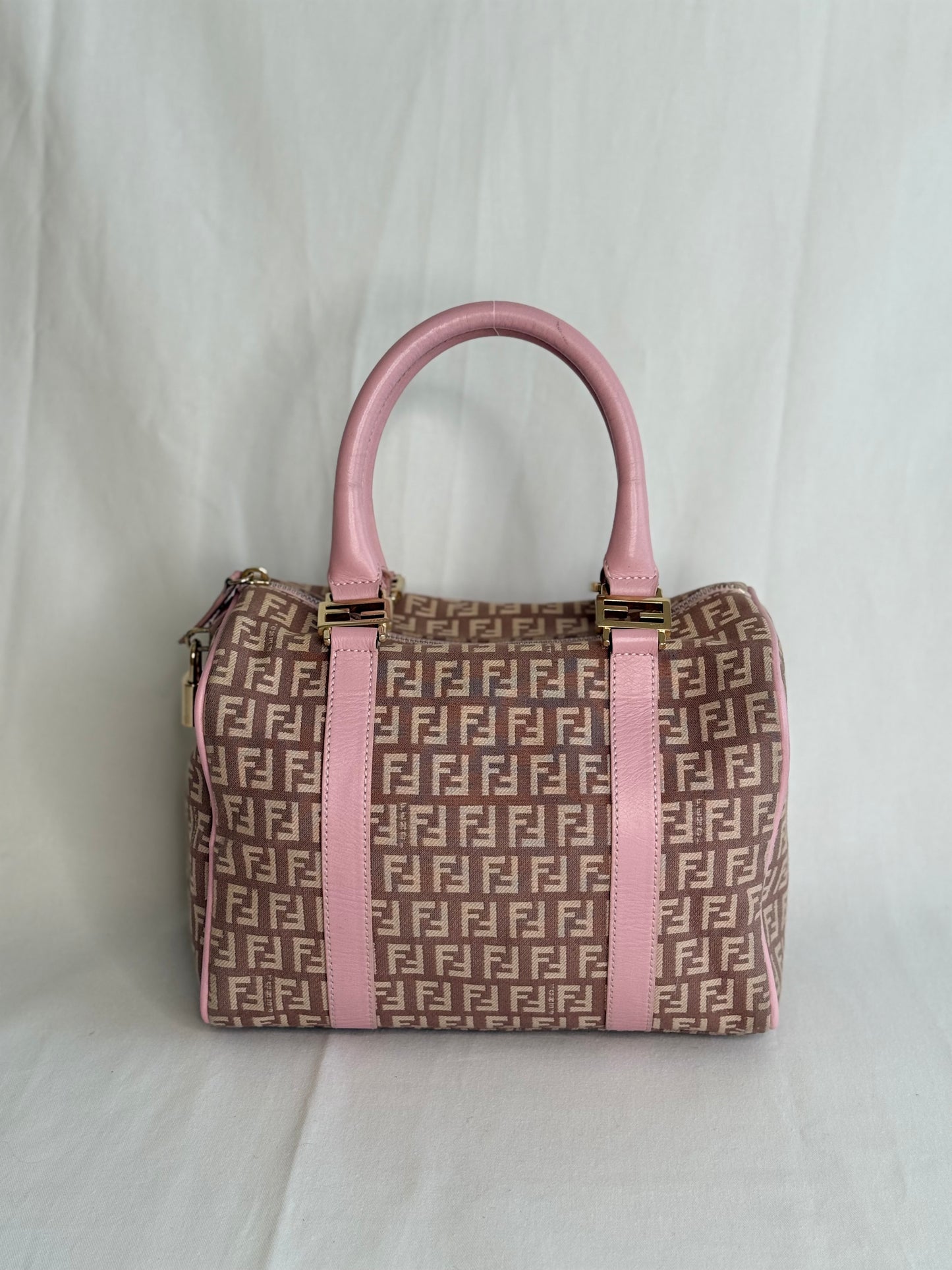 Bauletto Fendi small monogram zucchino rosa