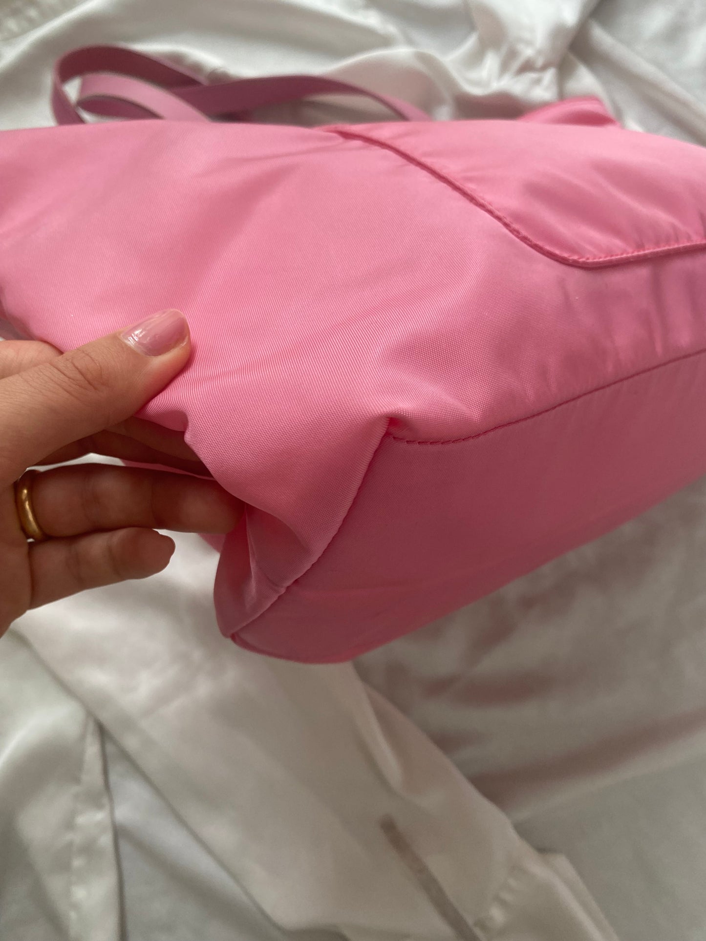 Prada pink nylon tote