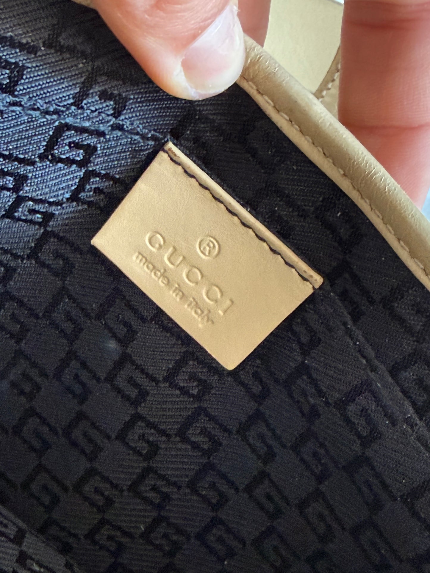 Gucci Jackie small era Tom ford vitello beige e lino