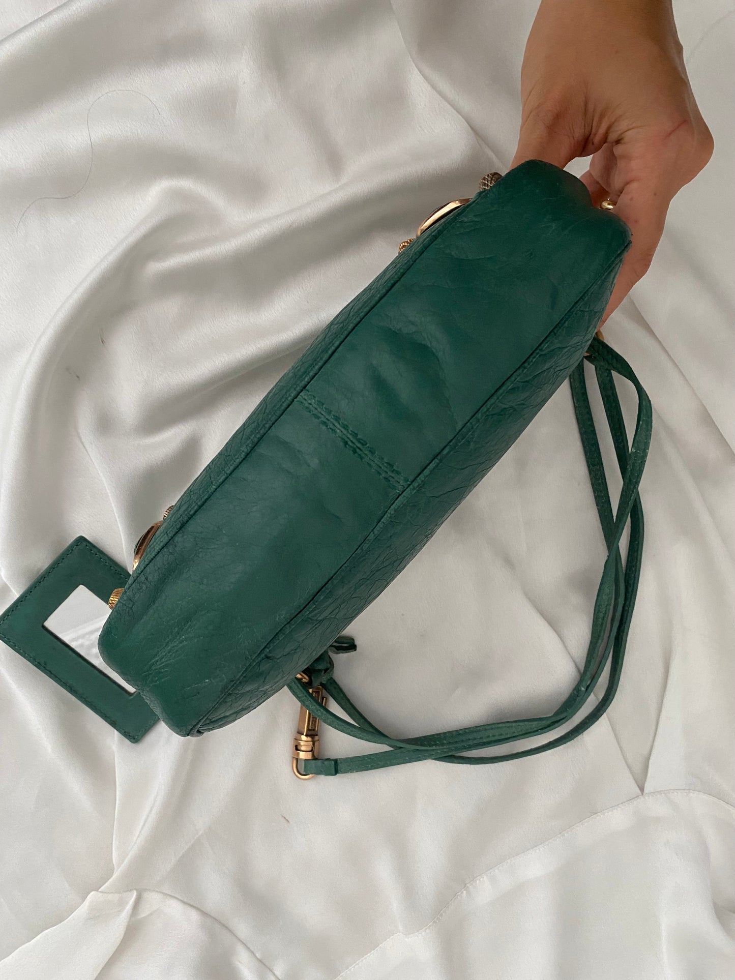 Balenciaga motocross 12 giant hip bag jade green