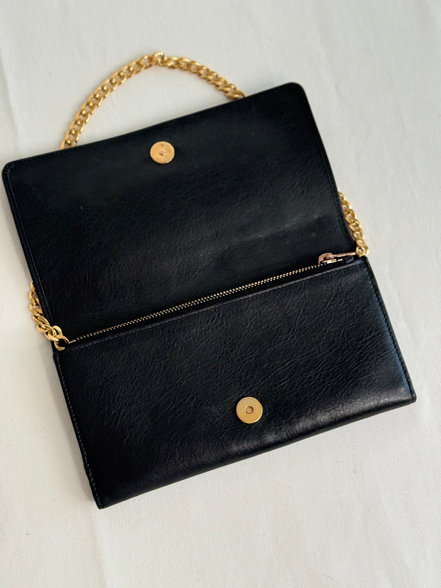 Balenciaga pochette portafoglio nero rose gold