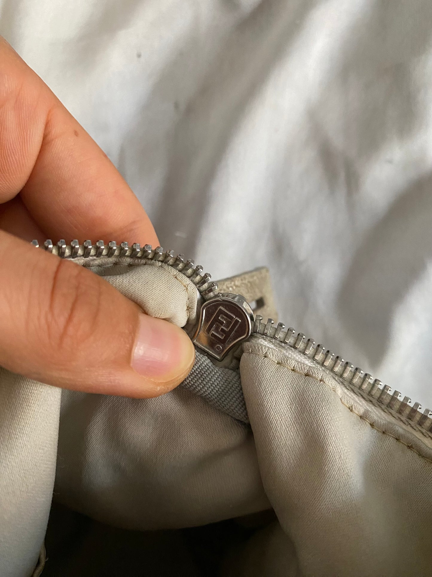 Fendi mini monogram zucchini bag in silver
