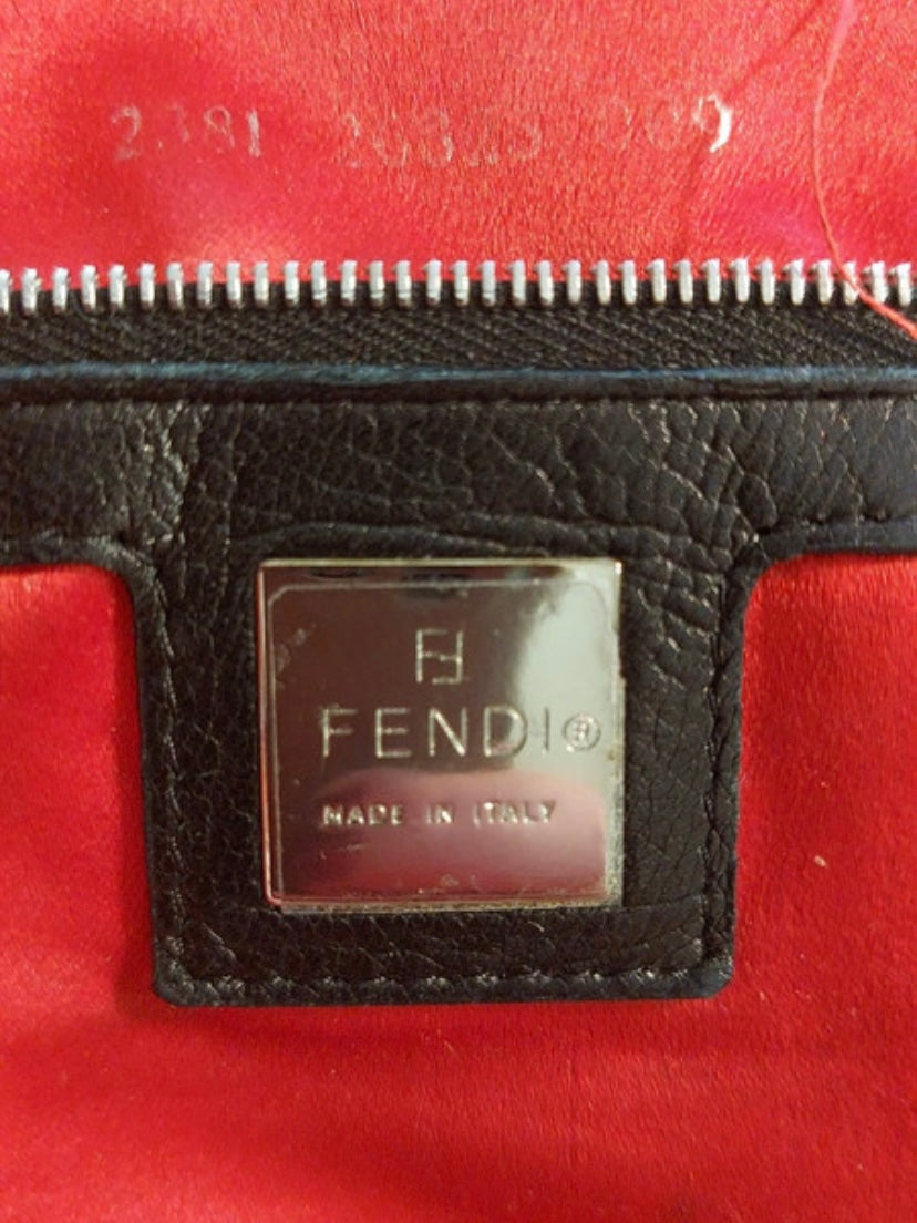 Fendi mom black leather red interior