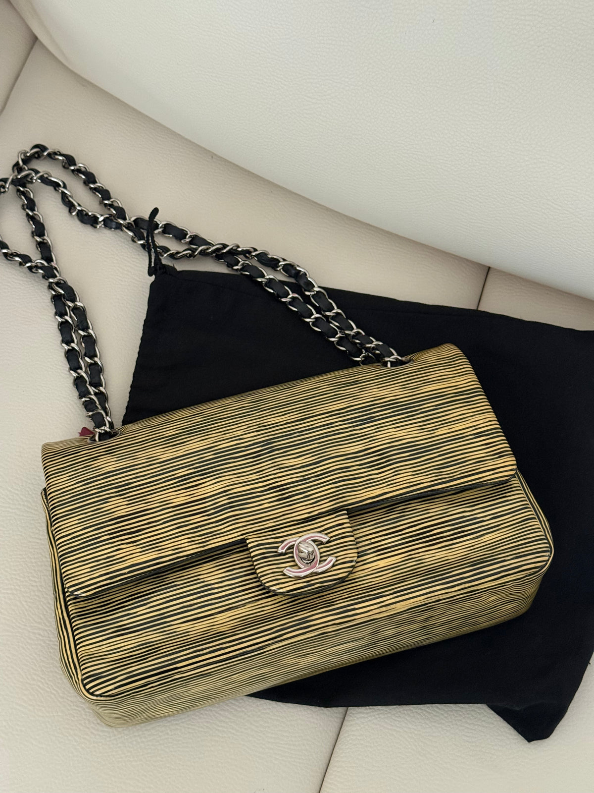 Chanel Singapore Cruise 2014 pelle verniciata a righe