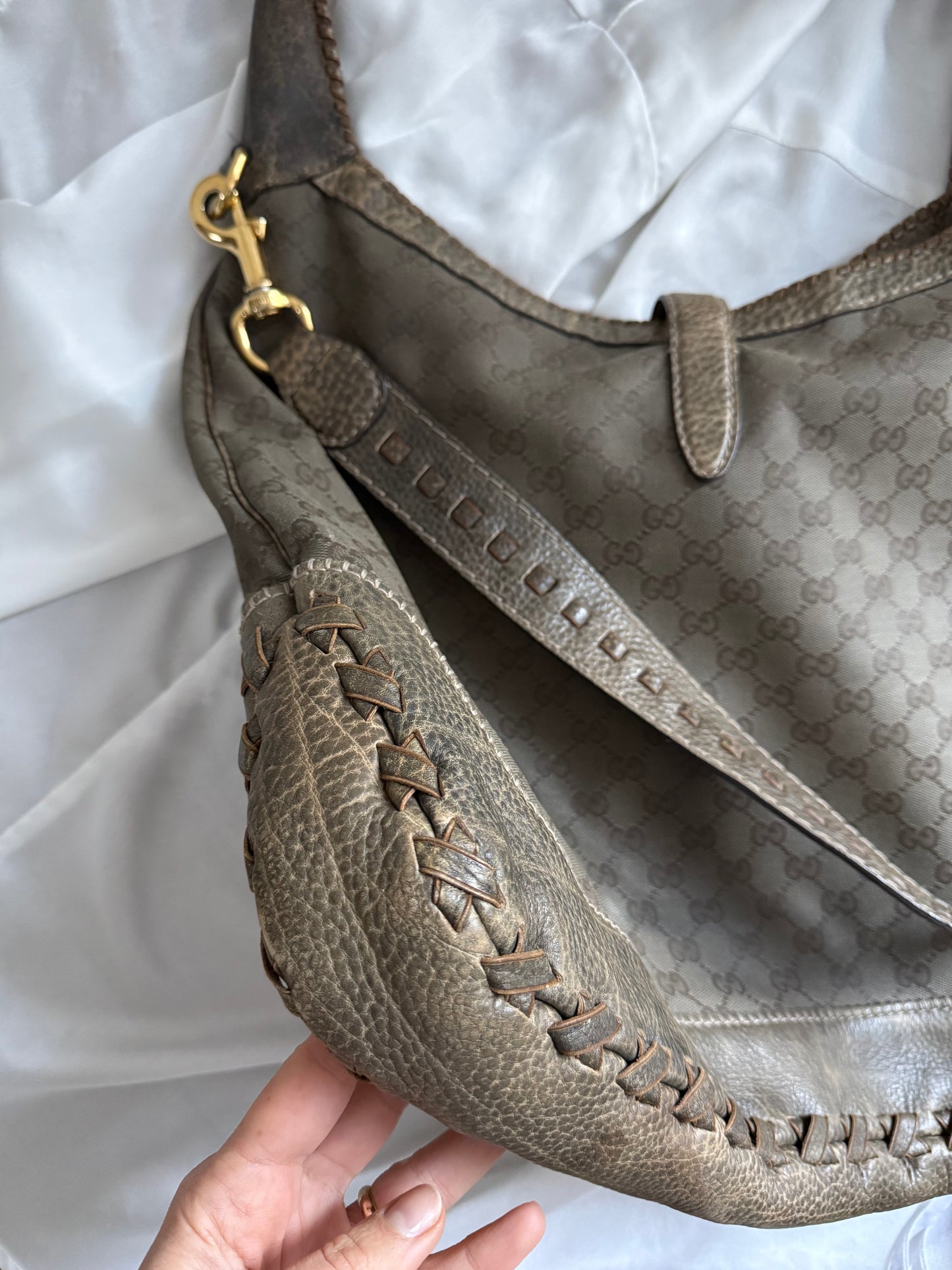Gucci new Jackie hobo era Frida Giannini monogram khaki