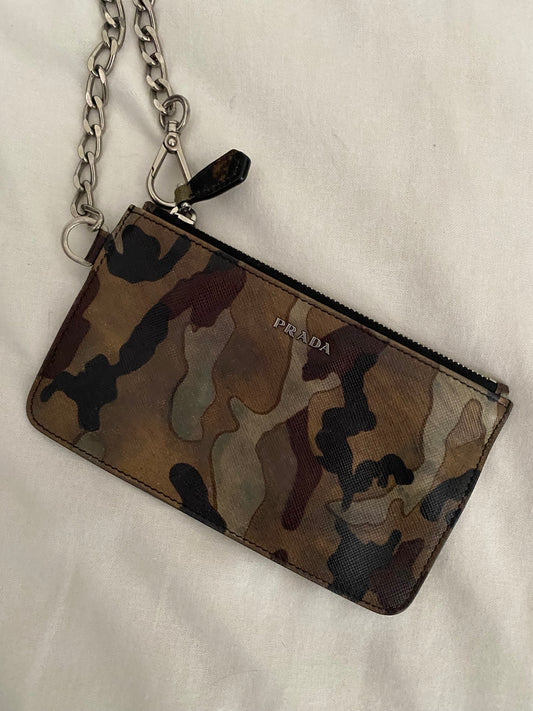 Prada mini camouflage clutch bag