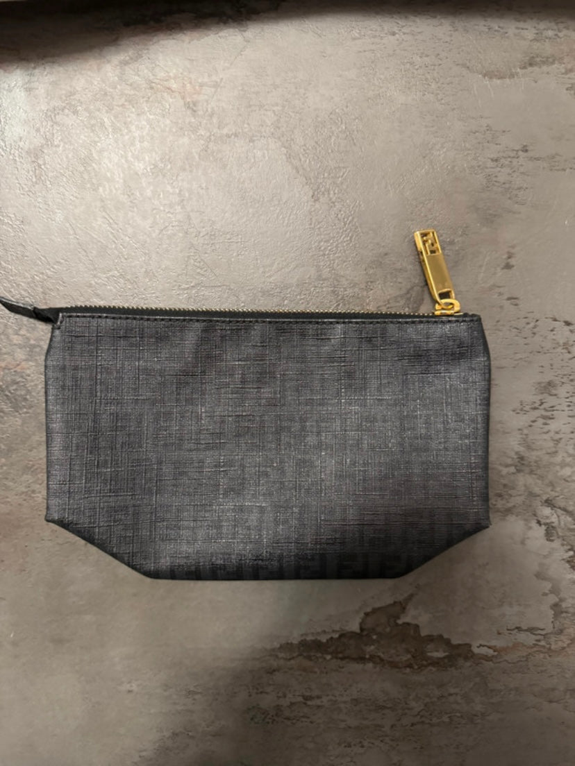 Fendi black zucchini clutch bag