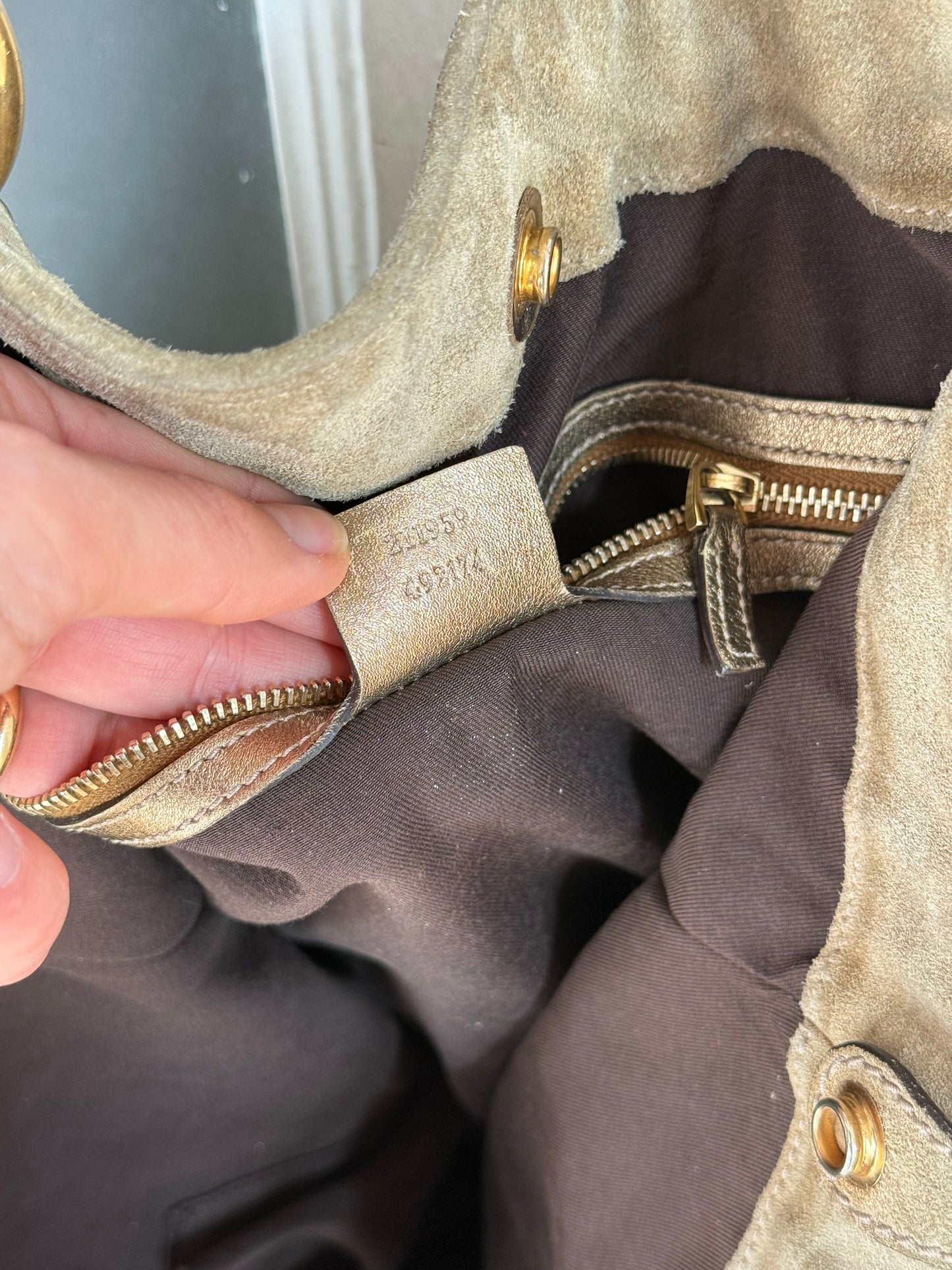 Gucci Irina tote in camoscio beige