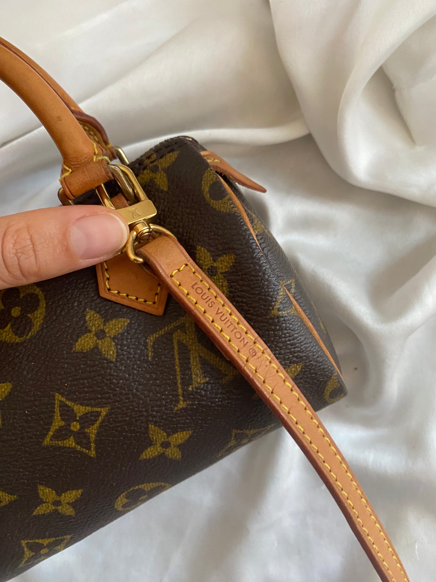 Louis Vuitton Nano Speedy monogram with shoulder strap