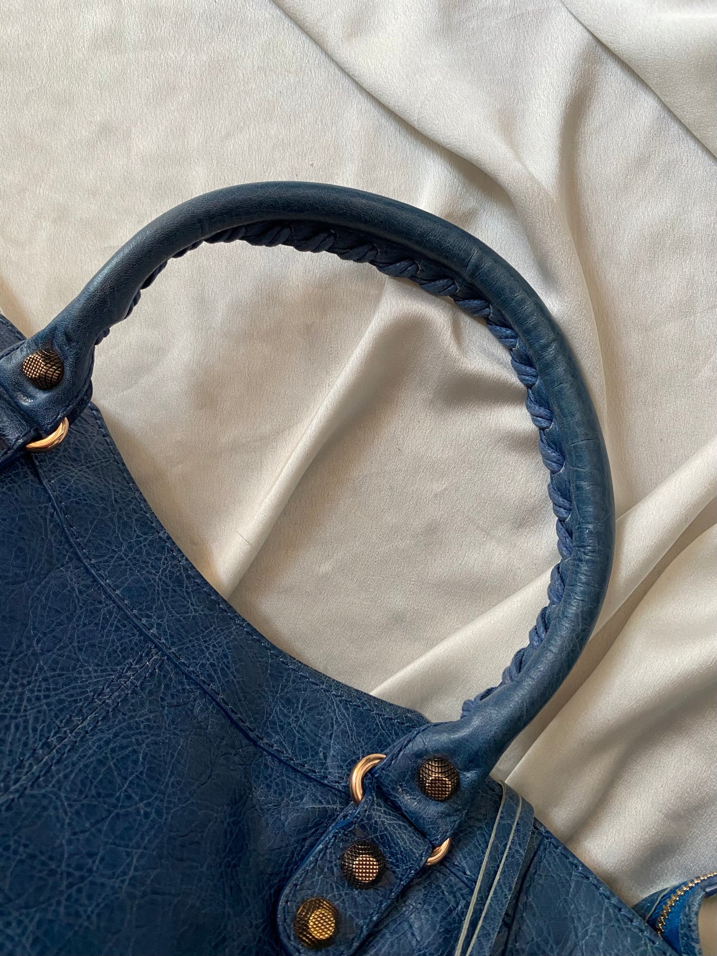 Balenciaga city bleu cobalt s/s 2012 giant hw rose gold