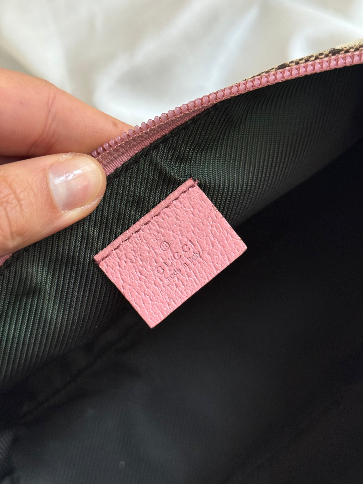 Gucci boat monogram marrone e rosa