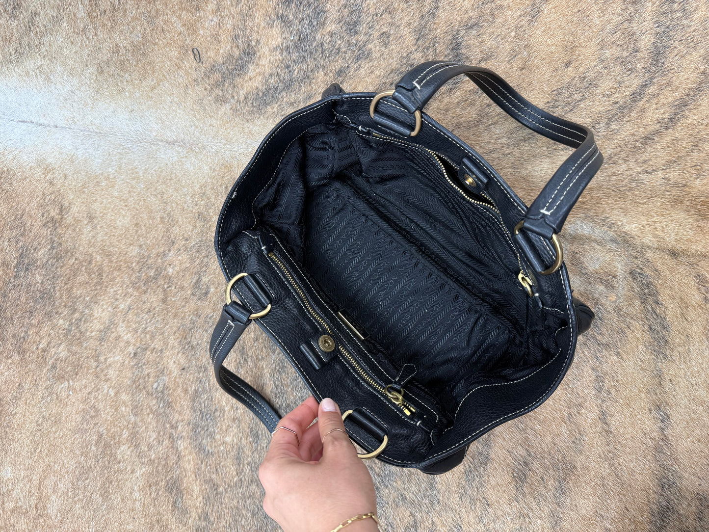Prada double pocket black