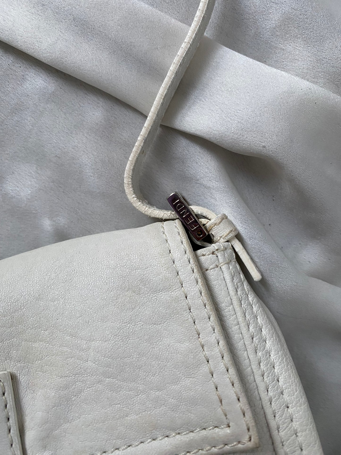 Fendi mini mom white leather