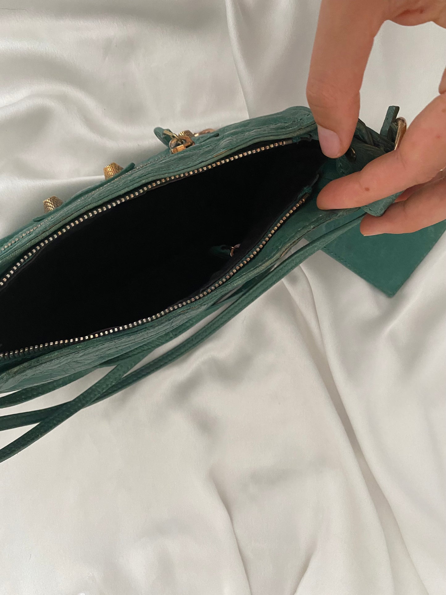 Balenciaga motocross 12 giant hip bag jade green