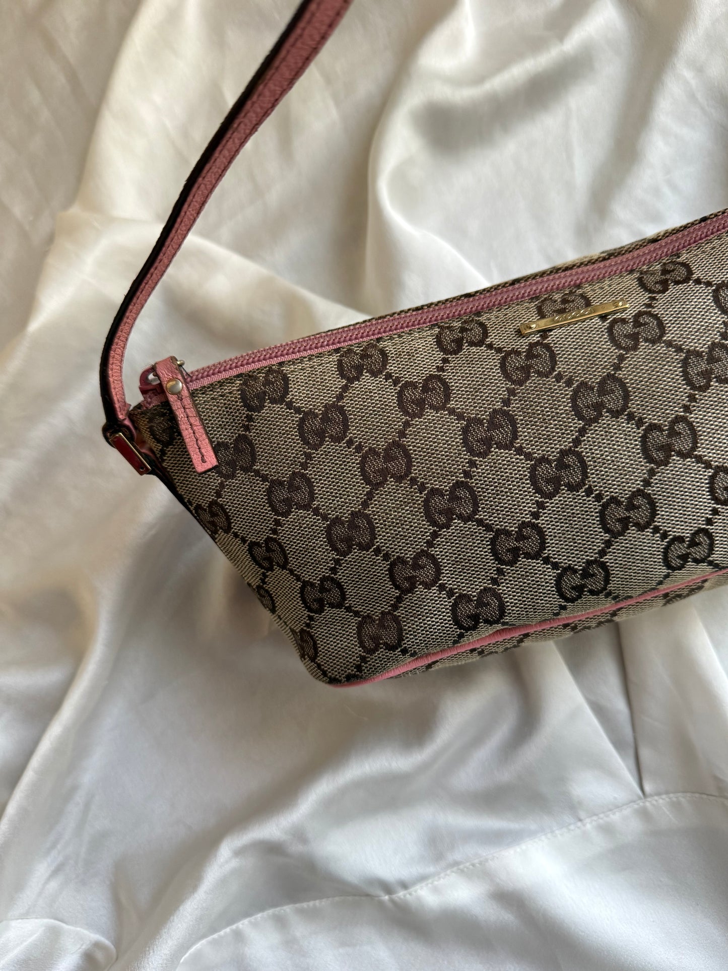 Gucci boat monogram marrone e rosa