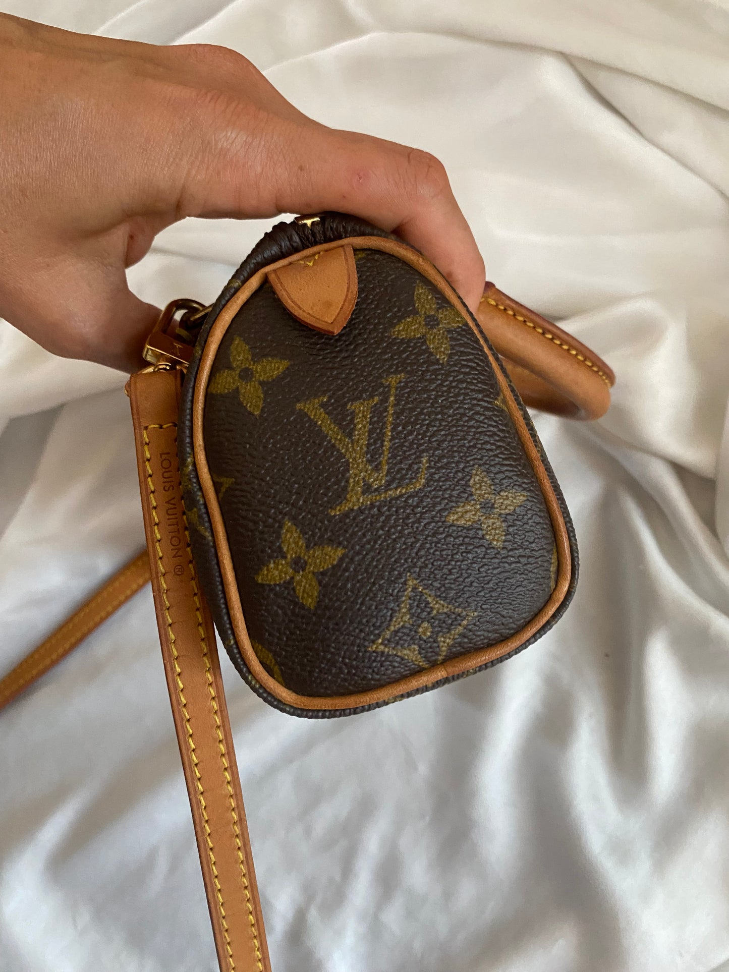 Louis Vuitton Nano Speedy monogram with shoulder strap