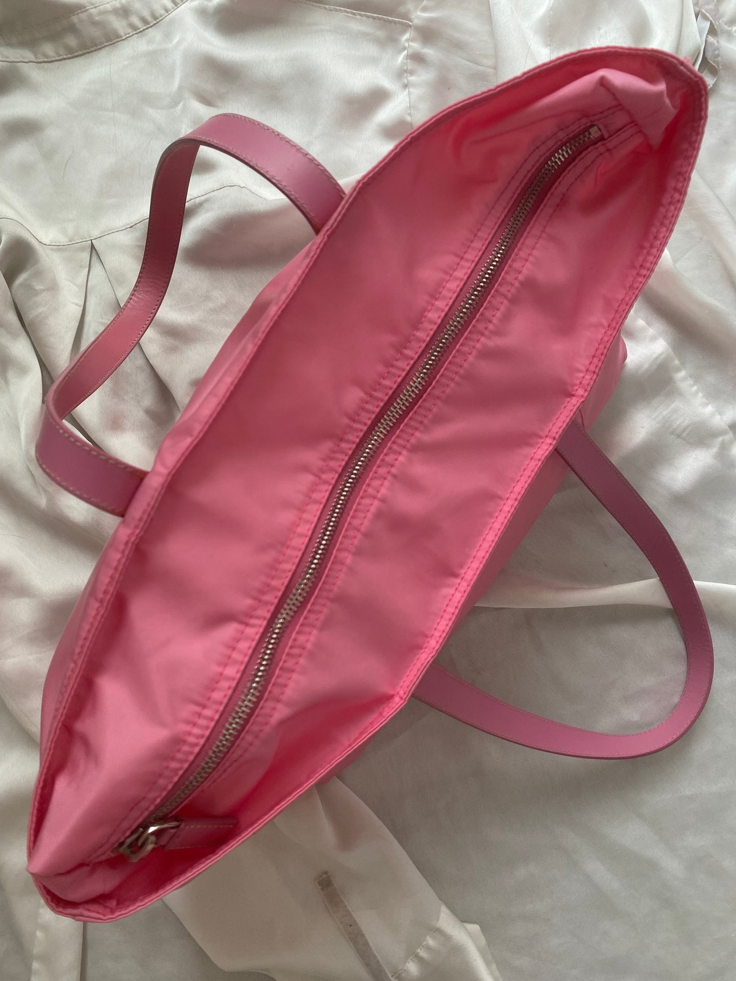 Prada pink nylon tote