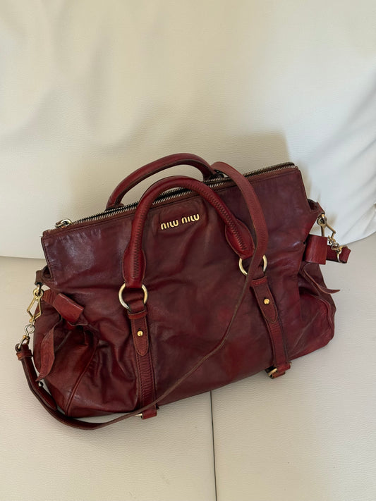 Miu miu bow bag borgogna