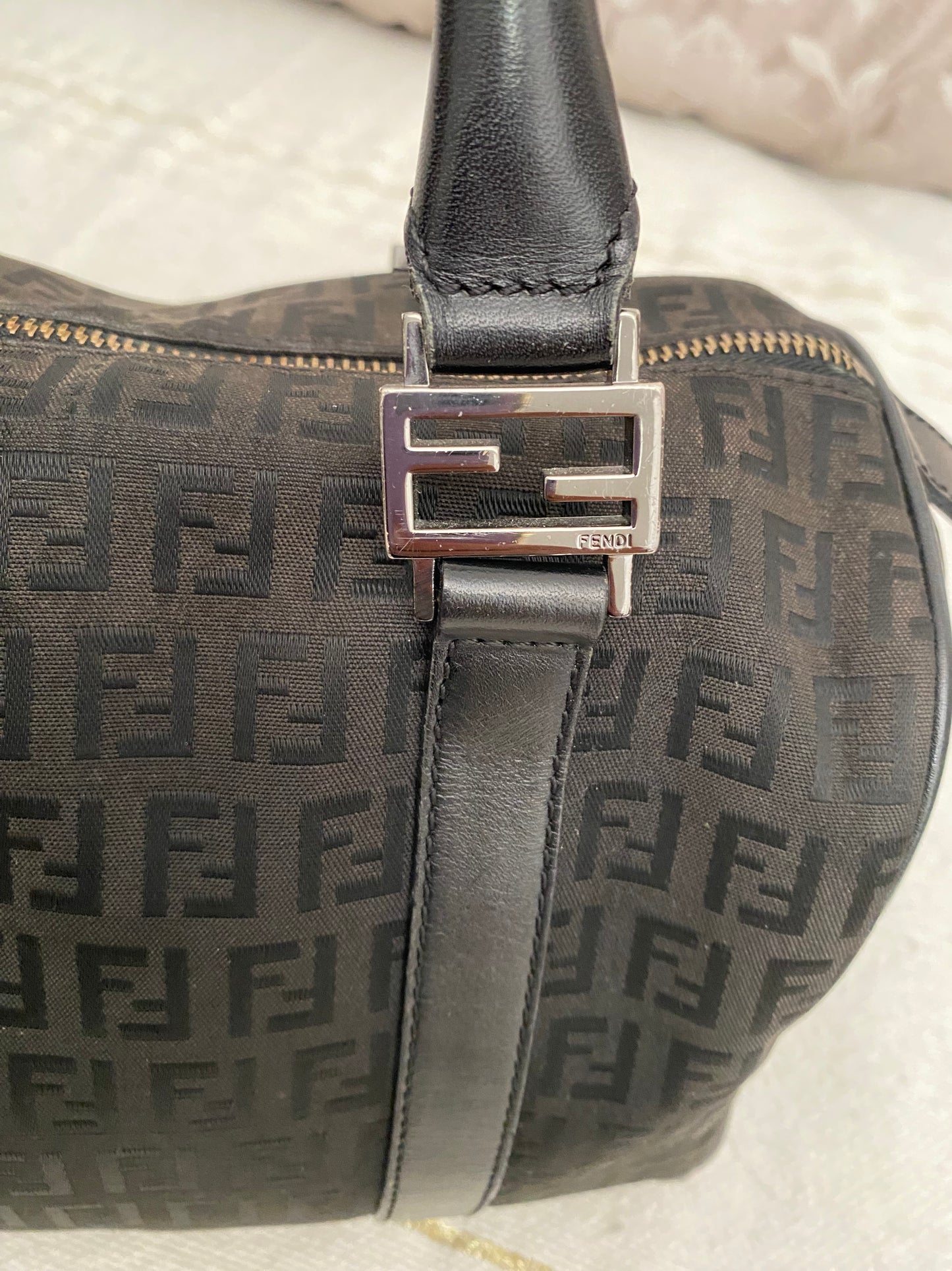 Fendi calfskin zucchini boston small