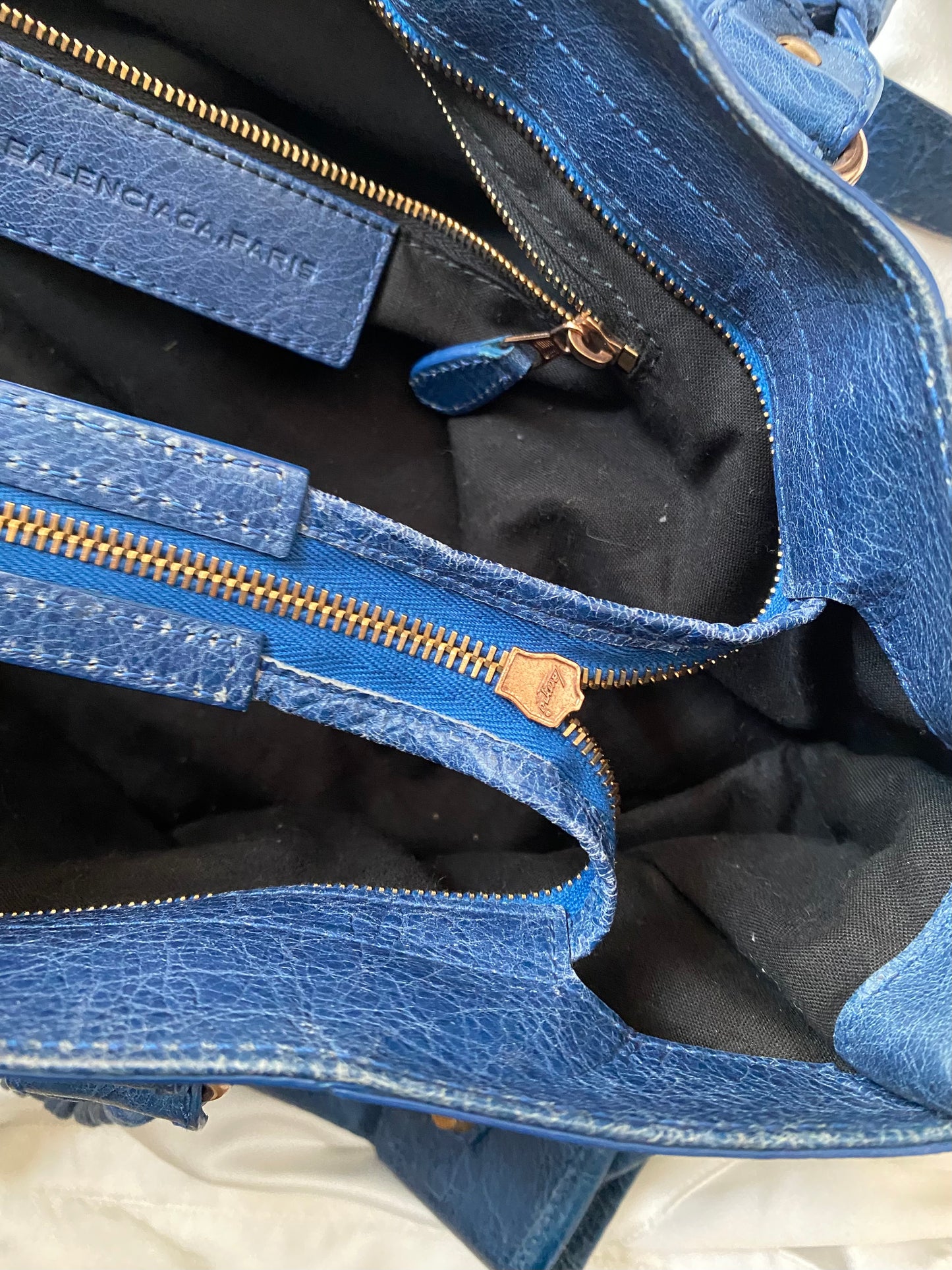 Balenciaga city bleu cobalt s/s 2012 giant hw rose gold