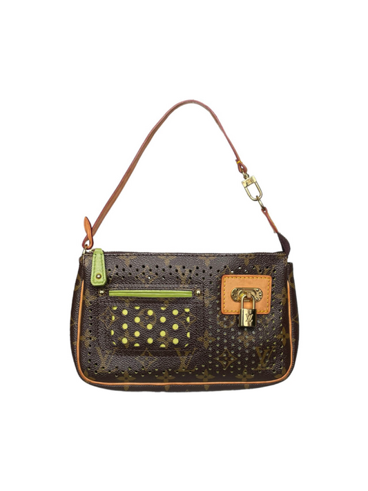 Louis Vuitton clutch accessoire perforated green