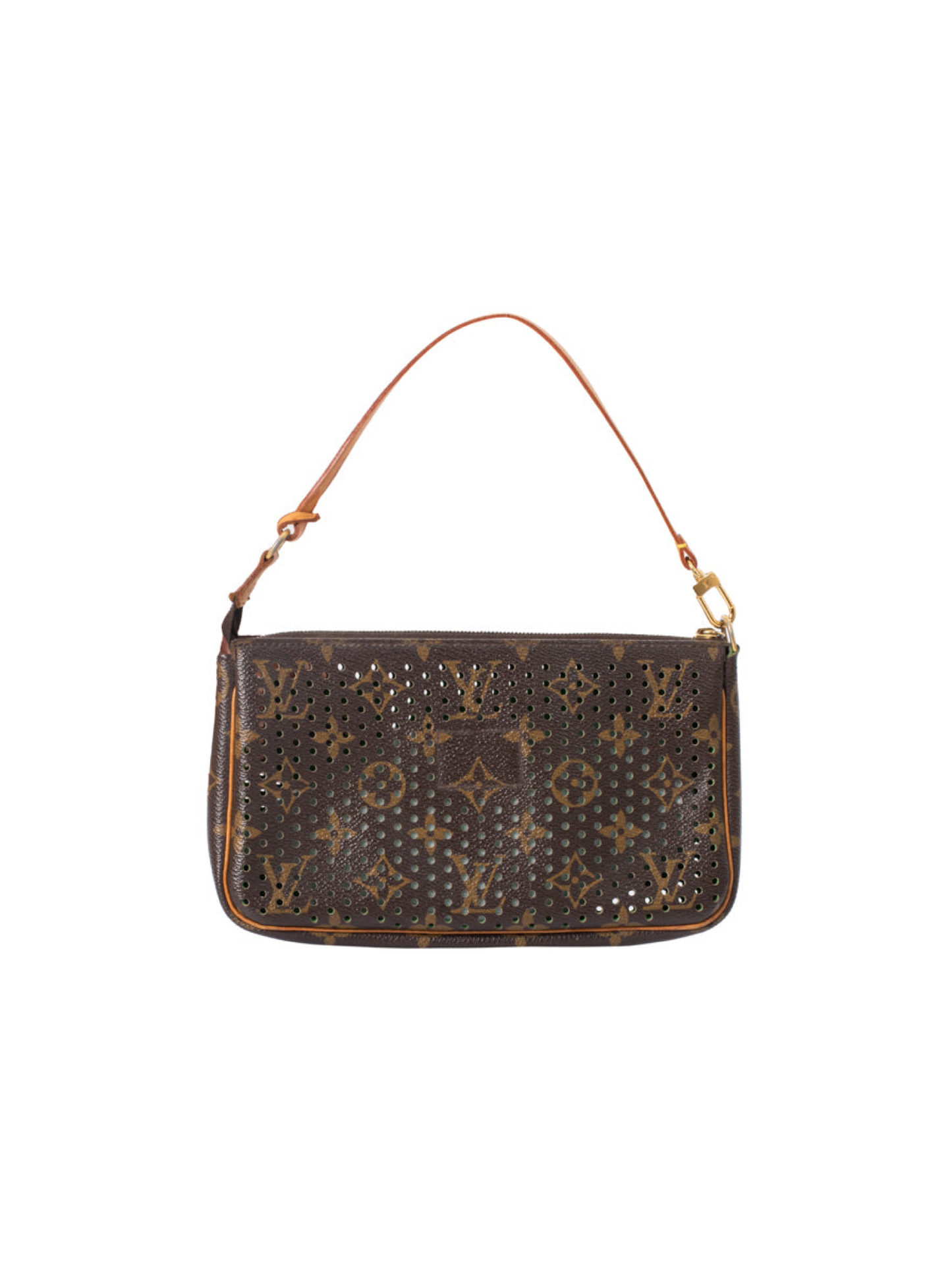 Louis Vuitton clutch accessoire perforated green