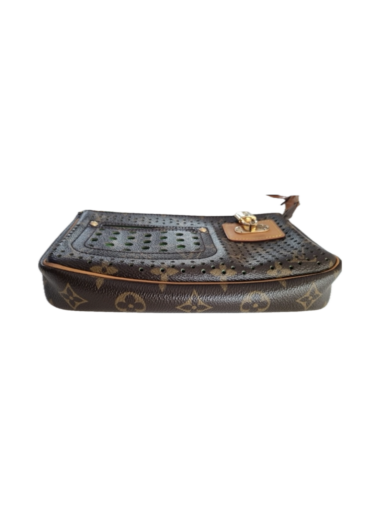 Louis Vuitton clutch accessoire perforated green