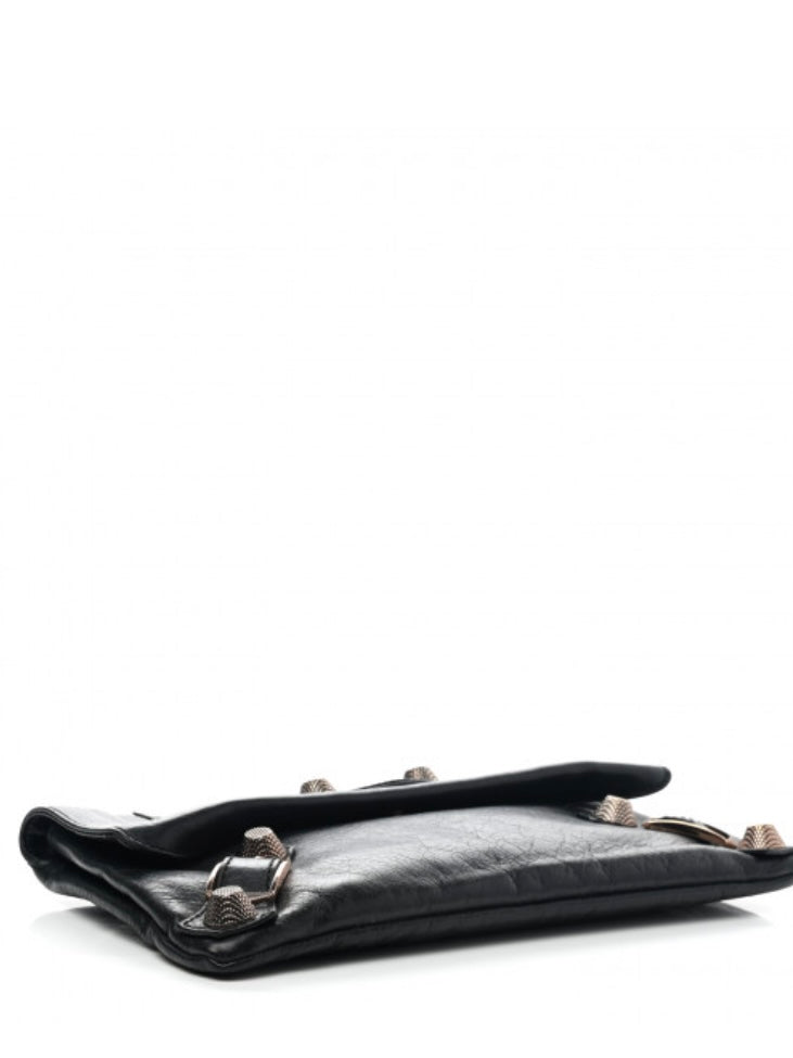 Balenciaga black city clutch bag