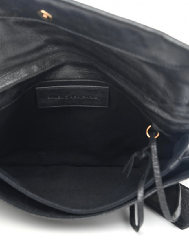 Balenciaga black city clutch bag