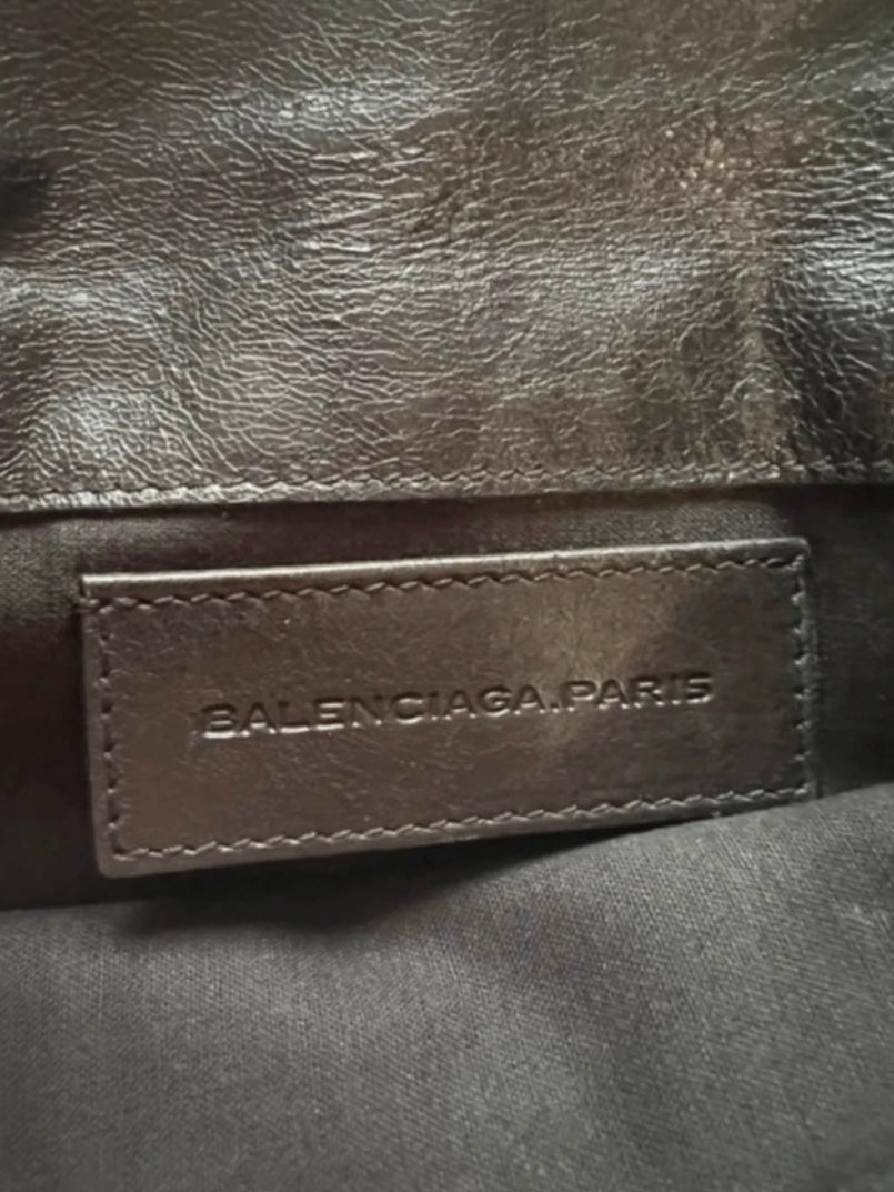 Balenciaga black city clutch bag