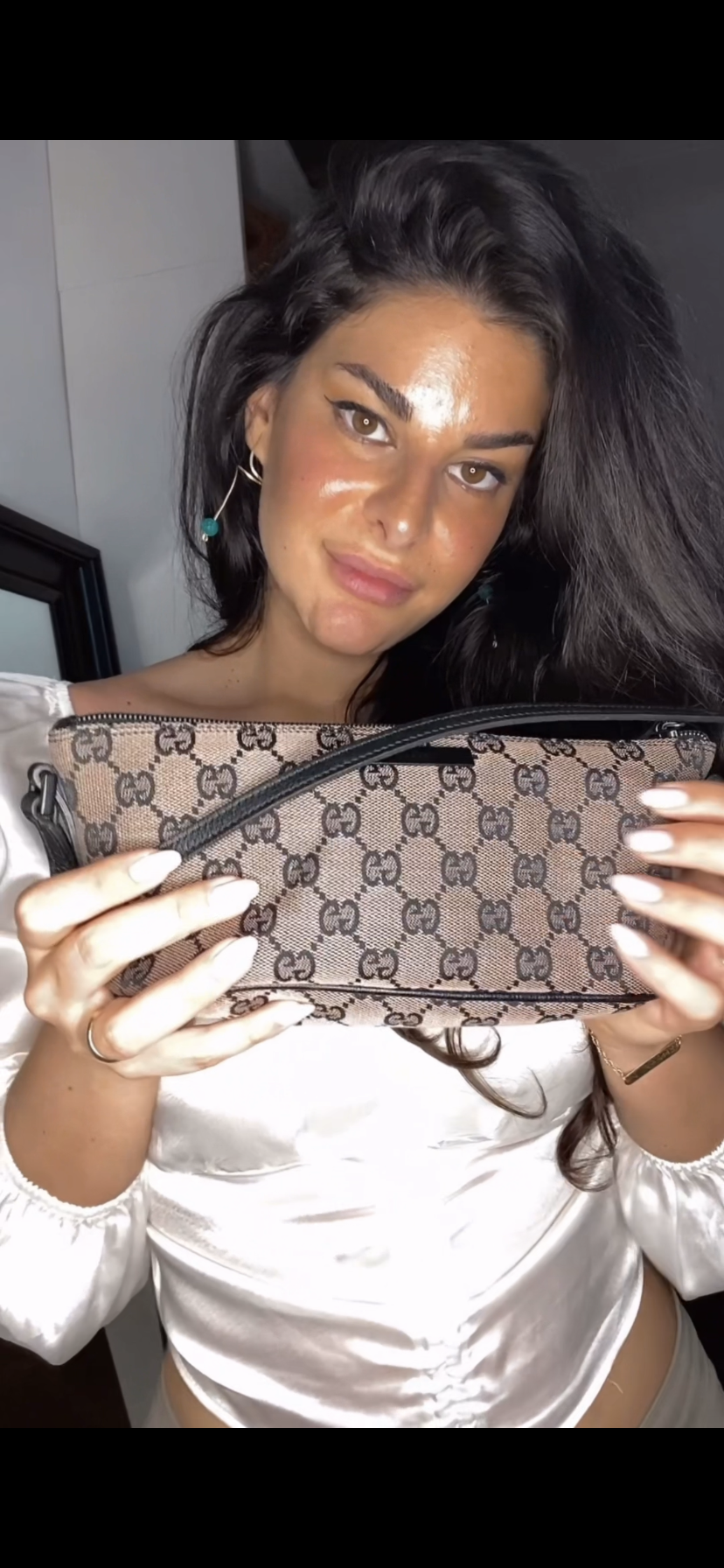 Gucci boat monogram black and beige 