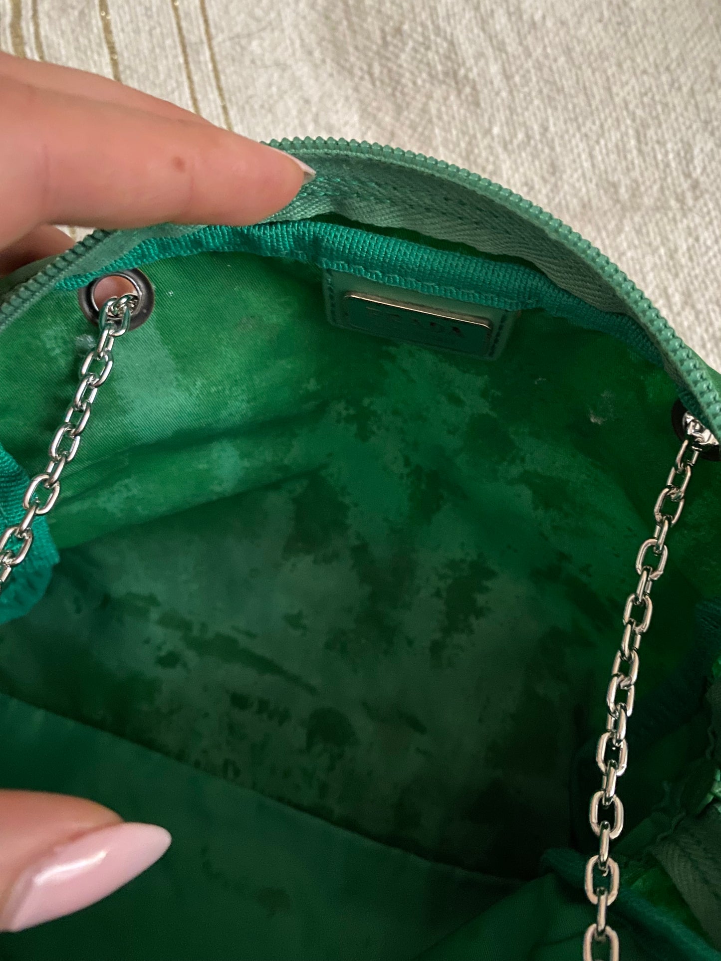 Prada green clutch