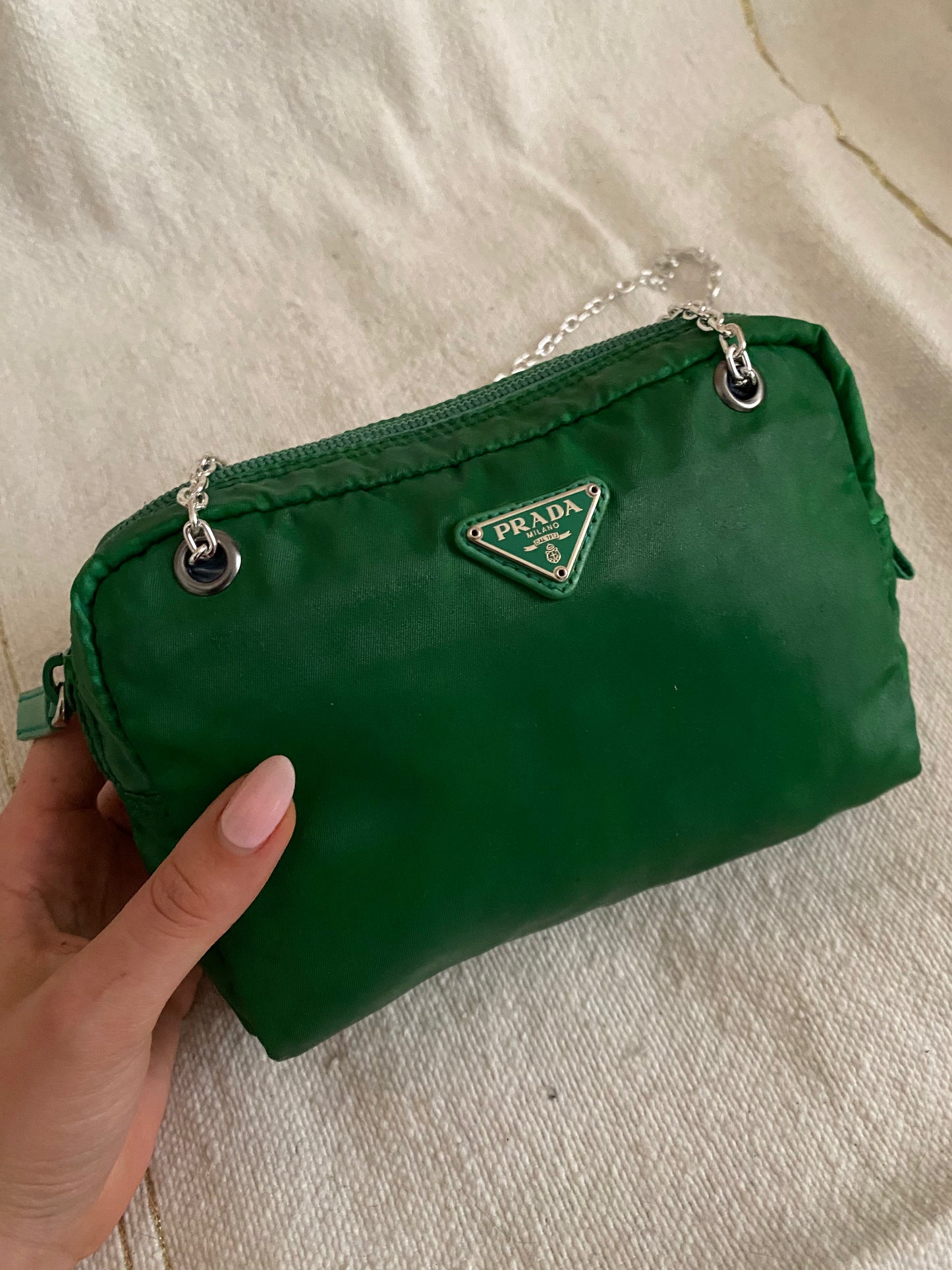 Prada green clutch