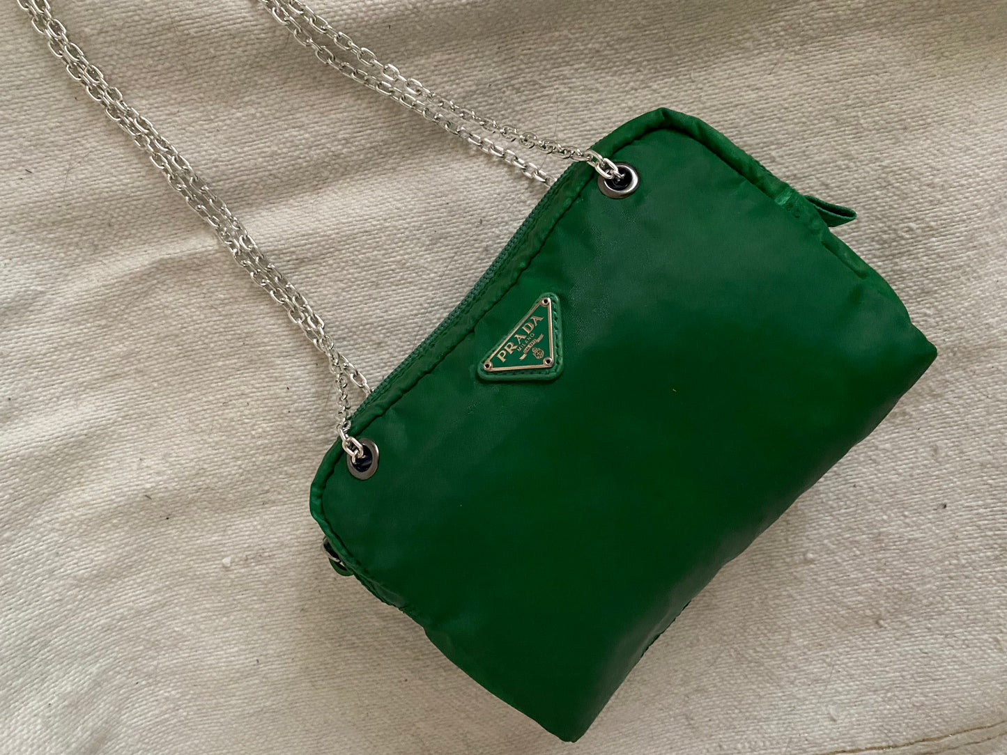 Prada green clutch