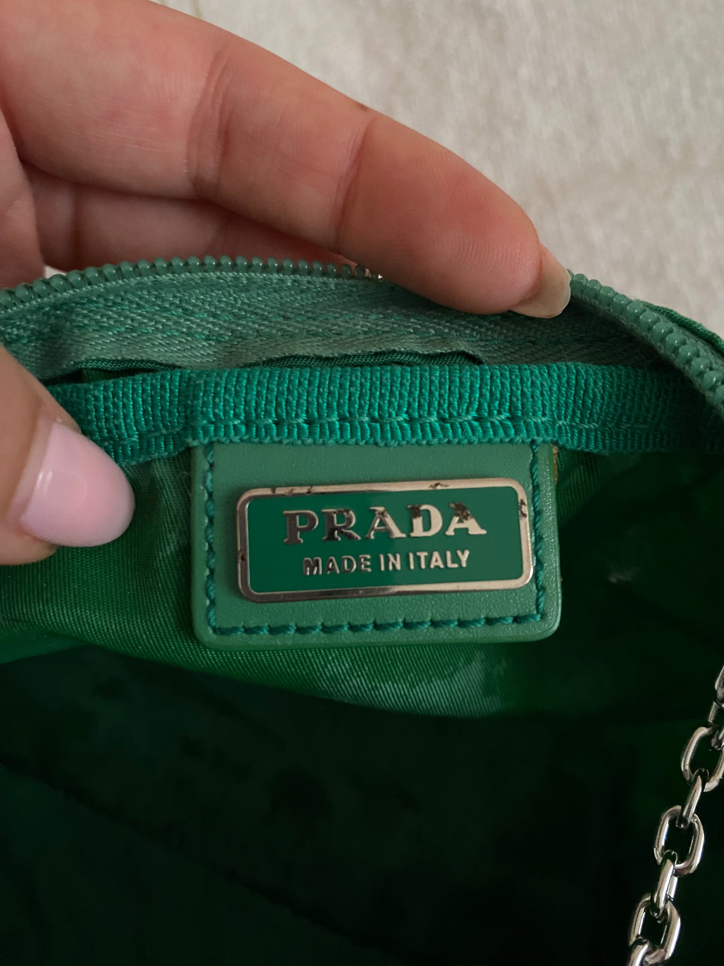 Prada green clutch