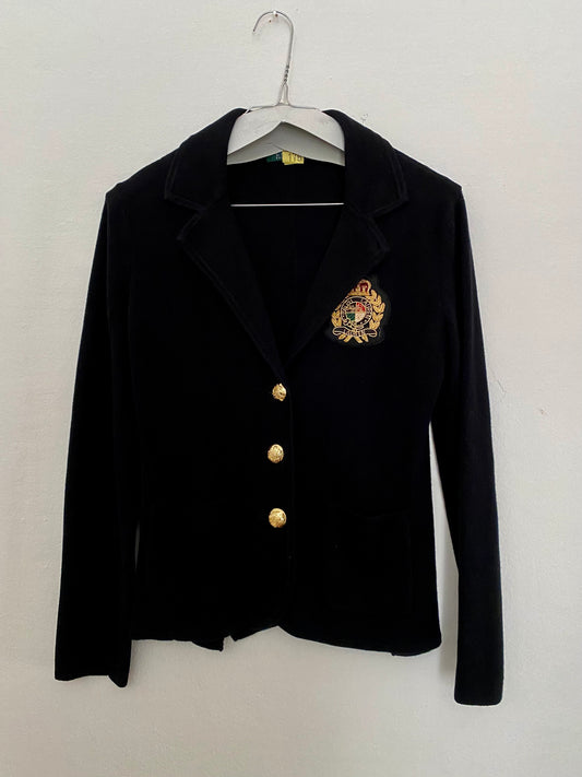 Ralph Lauren Black Jacket Coat of Arms