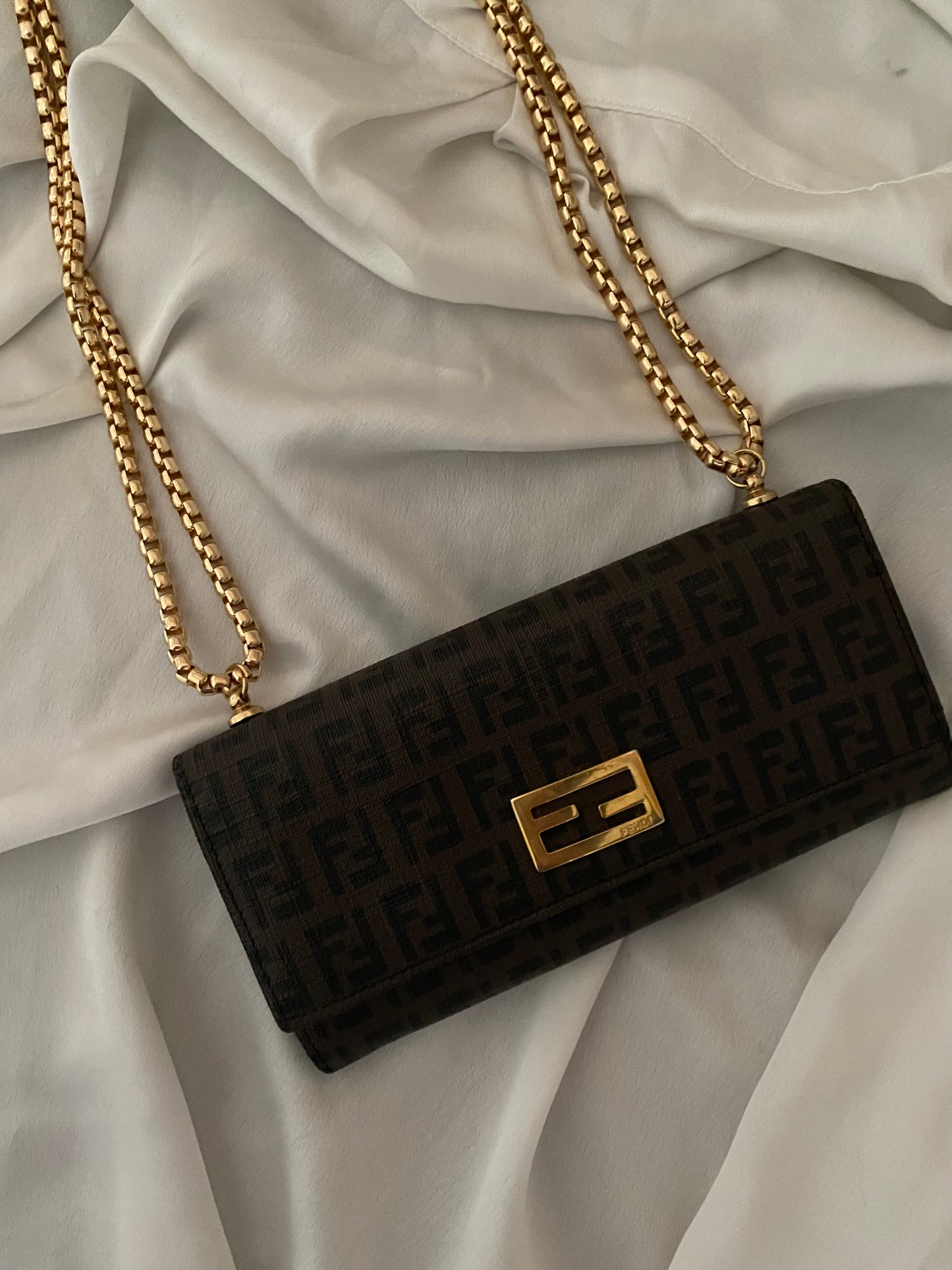 Fendi brown clutch bag