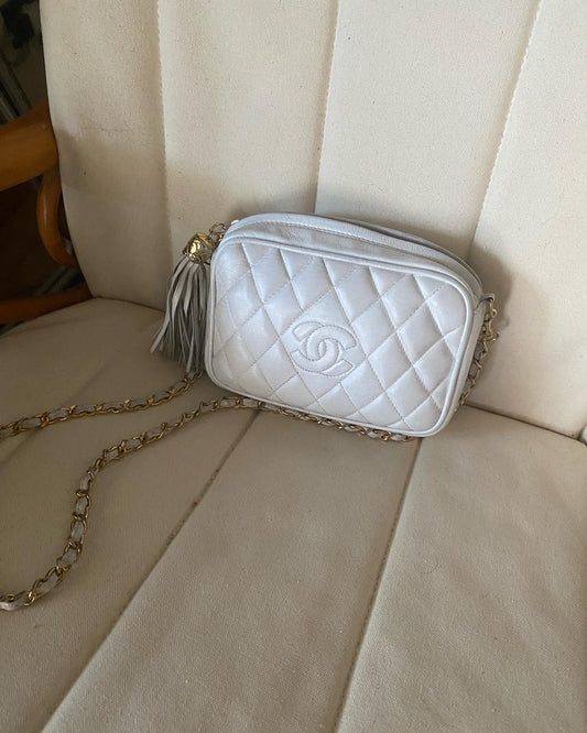 Chanel Mini Camera Bag White