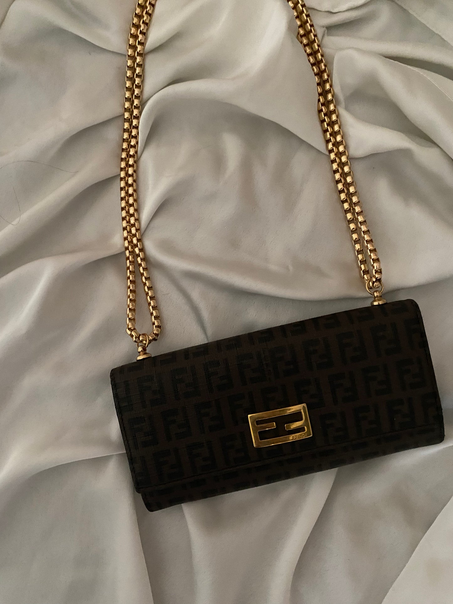 Fendi brown clutch bag