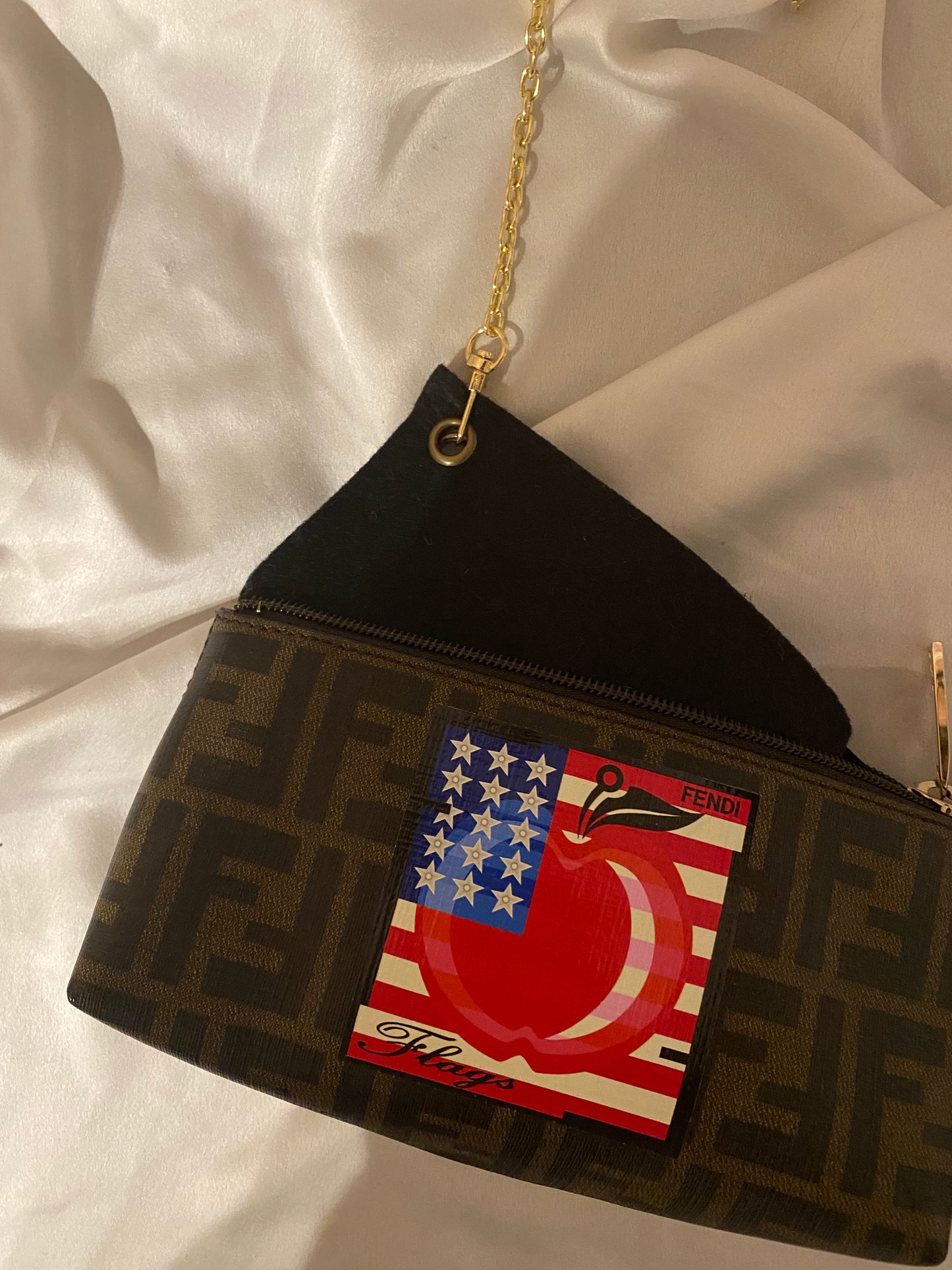Fendi flags clutch bag