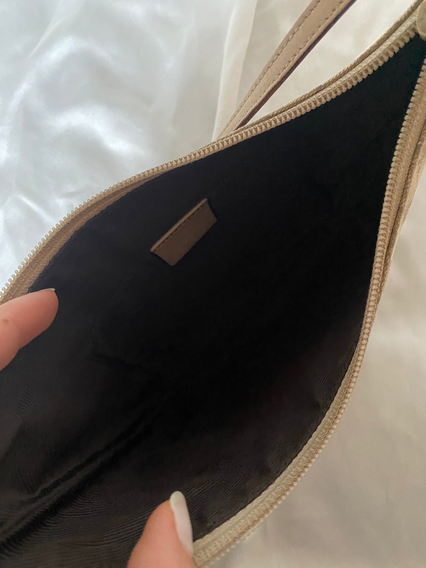 Gucci half moon monogram hobo beige