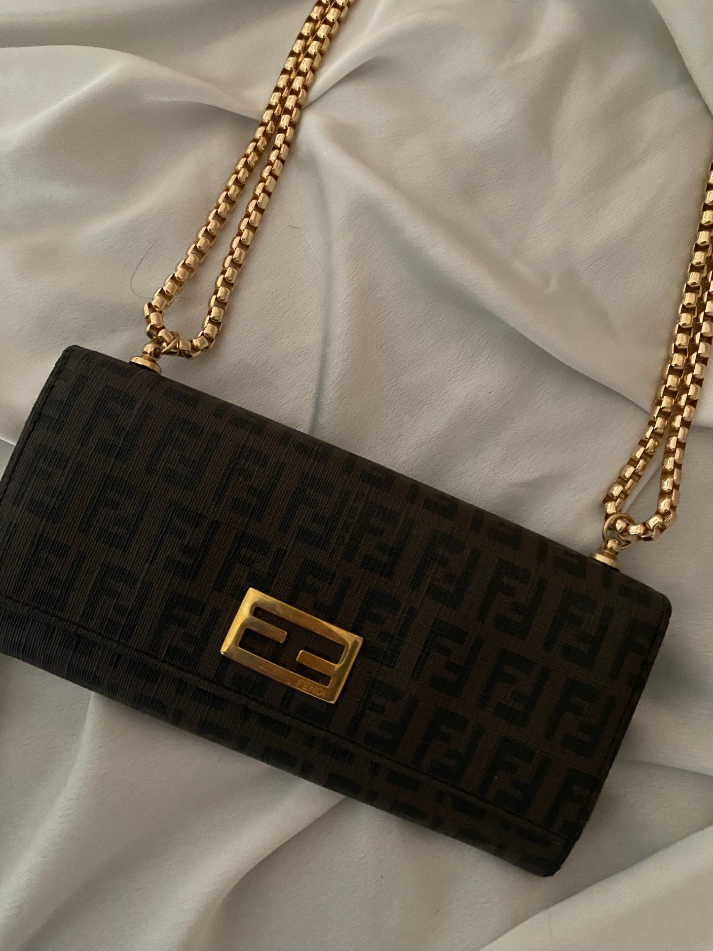 Fendi brown clutch bag